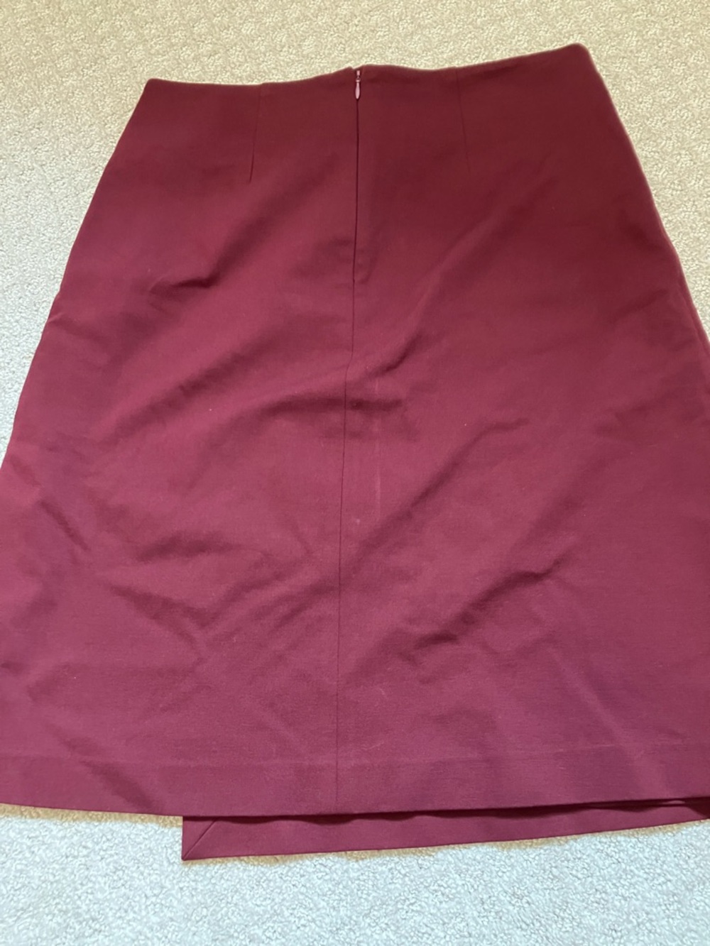 Liz Claiborne Burgundy Tie-Waist Faux Wrap Skirt - Picture 4 of 5